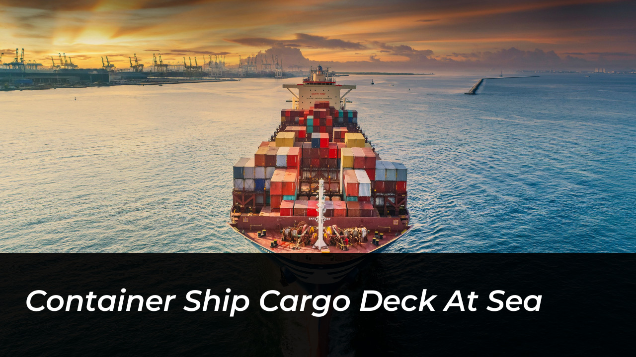 Container Ship Cargo Deck At Sea