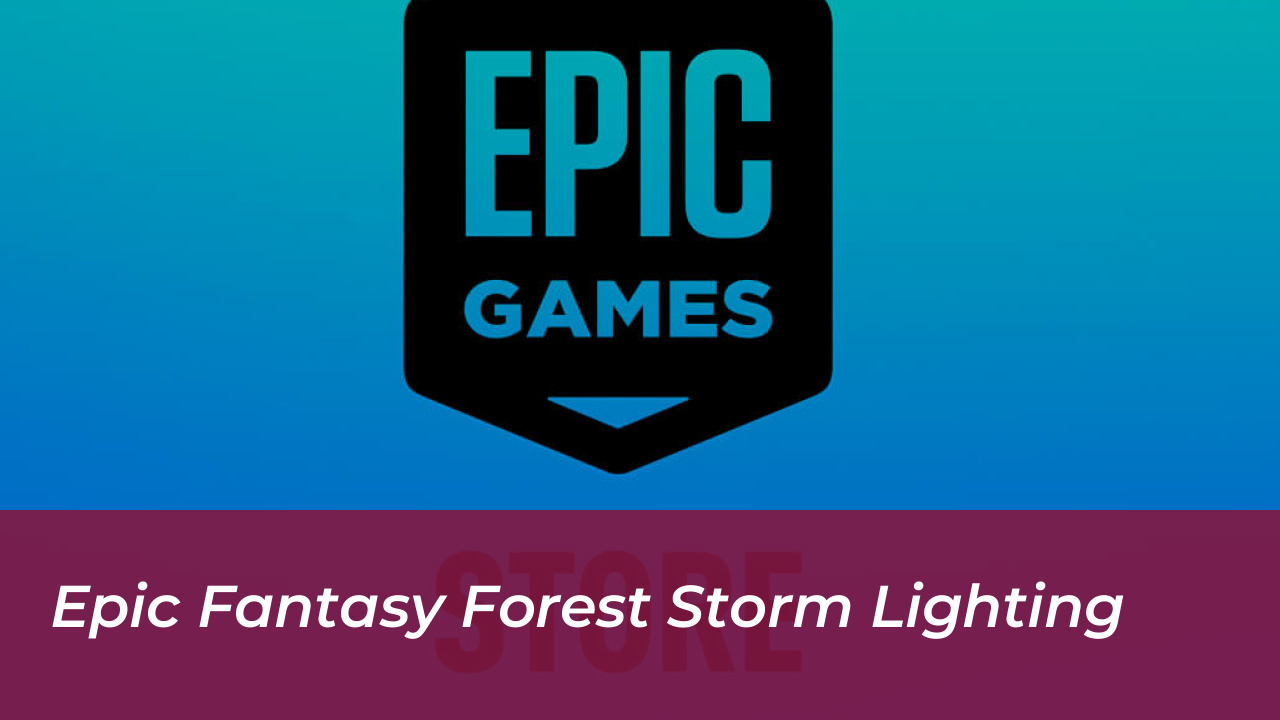 Epic fantasy forest storm lighting